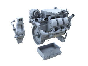 truck diesel engine Modelo 3D