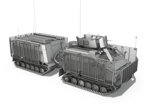 bvs10 viking mkii with slat armor Model 3D