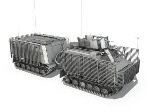 bvs10 viking mkii with slat armor 3D Model
