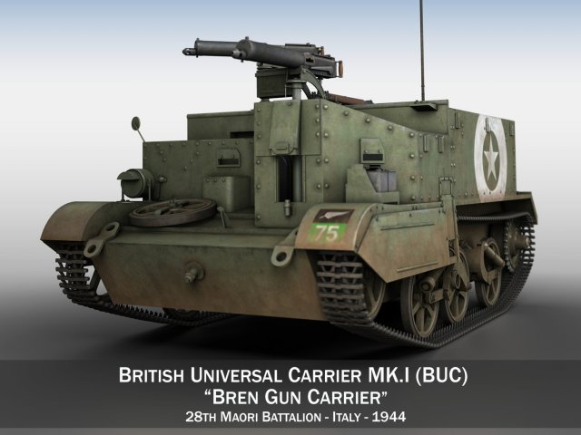 bren carrier - buc - 28 mb Modèle 3D .c4d .max .obj .3ds .fbx .stl .blend 