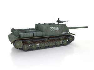 isu-122 - 336 - soviet heavy self-propelled 3D Model