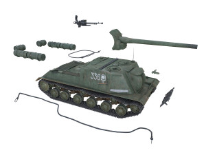 isu-122 - 336 - soviet heavy self-propelled 3D Model