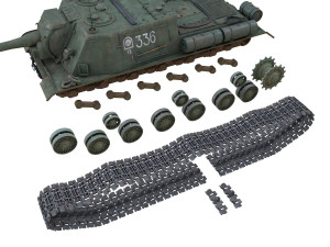 isu-122 - 336 - soviet heavy self-propelled 3D Model