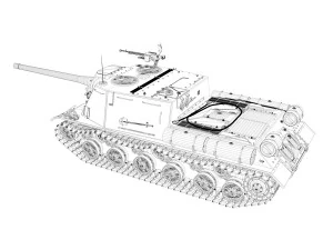 isu-122 - 336 - soviet heavy self-propelled 3D Model