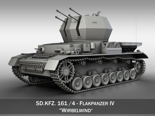 sdkfz 161 4 flakpanzer 4 wirbelwind Modello 3D .c4d .max .obj .3ds .fbx .stl .blend 