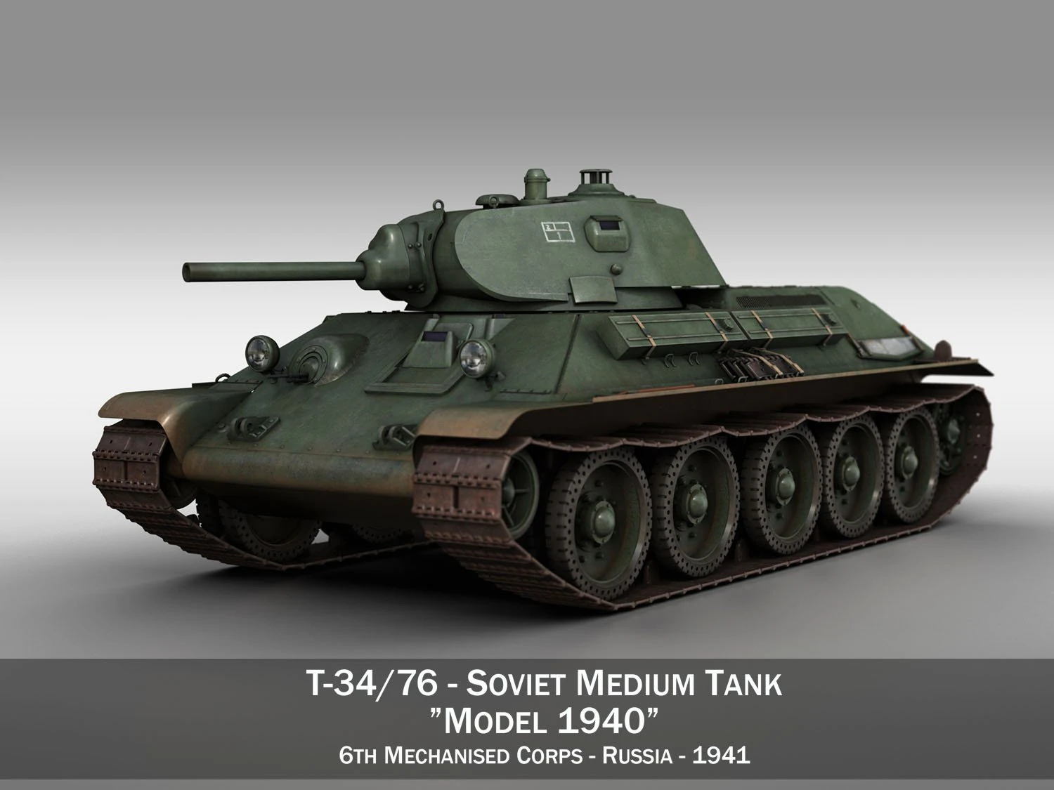 t-34-76 - model 1940 -soviet medium tank - 6mc 3D Model .c4d .max .obj .3ds .fbx .stl .blend 
