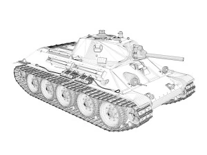 t-34-76 - model 1940 -soviet medium tank - 6mc 3D Model