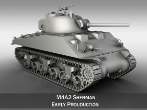 m4a2 sherman medium tank 3D Model