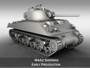 Mittlerer Panzer M4A2 Sherman 3D Modell
