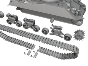 m4a2 sherman medium tank 3D Model