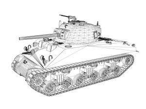 m4a2 sherman medium tank 3D Model