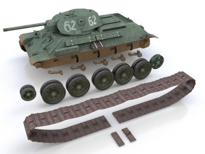 t-34-76 - model 1941 -soviet medium tank - 62 3D Model