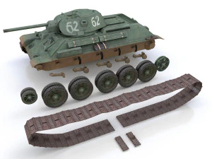 t-34-76 - model 1941 -soviet medium tank - 62 3D Model