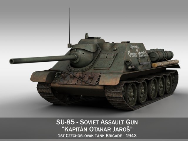 su-85 - kapitan otakar jaros 3D 模型 .c4d .max .obj .3ds .fbx .stl .blend 
