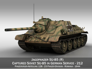 jagdpanzer su-85r - 212 - 23 panzer division 3D Model