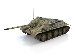 jagdpanzer su-85r - 212 - 23 panzer division 3D Модель