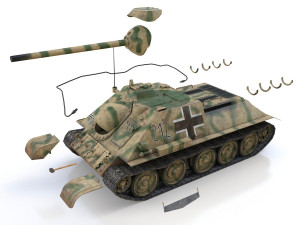 jagdpanzer su-85r - 212 - 23 panzer division 3D Модель