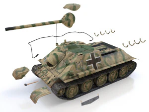 jagdpanzer su-85r - 212 - 23 panzer division 3D Model