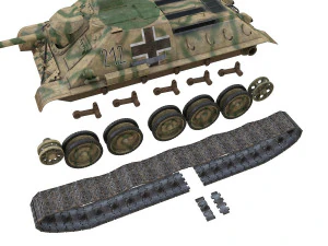 jagdpanzer su-85r - 212 - 23 panzer division 3D Model