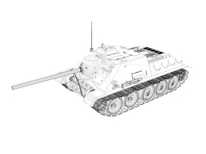 jagdpanzer su-85r - 212 - 23 panzer division 3D Model