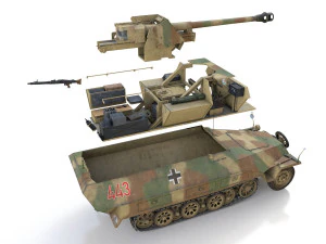 sdkfz 251 ausf d - pakwagen - 19 pzdiv 3D Model