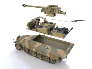 sdkfz 251 ausf d - pakwagen - 19 pzdiv 3D Model