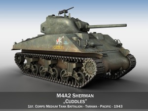 m4a2 sherman cuddles 3D Model