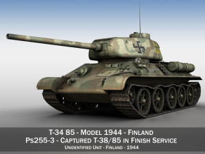 t-34-85 - 212 - finish army 3D Model