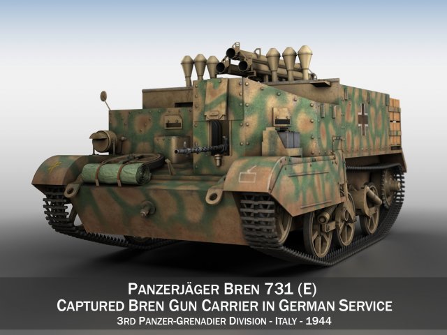 bren carrier - buc - german army 3D 모델 .c4d .max .obj .3ds .fbx .stl .blend 