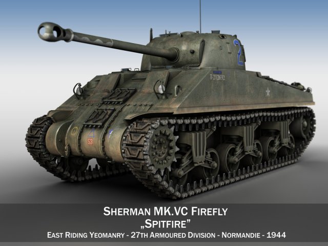 m4 sherman mk vc firefly spitfire 3D Модель .c4d .max .obj .3ds .fbx .stl .blend 