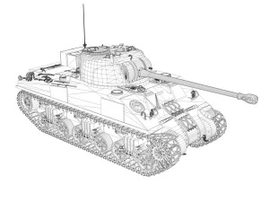 m4 sherman mk vc firefly spitfire 3D Model