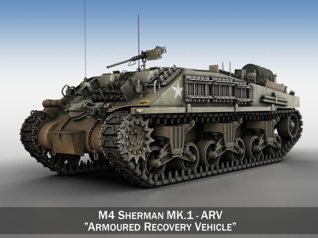 m4 sherman arv mki 3D Model in Tank 3DExport