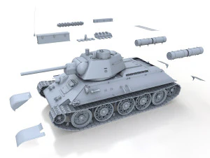ot-34-76 - model 1943 - soviet flame-thrower tank 3D Model