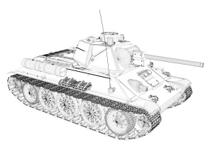 ot-34-76 - model 1943 - soviet flame-thrower tank 3D Model