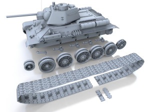 t-34-76 - model 1943 - factory 112 - soviet medium tank Model 3D