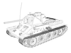 t-34-76 - model 1943 - factory 112 - soviet medium tank 3D Model