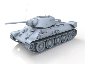 t-34-76 uztm - model 1942 - soviet medium tank 3D Model