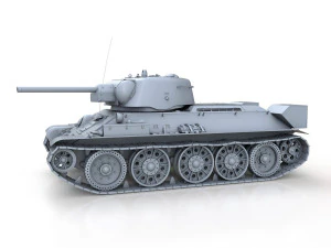 t-34-76 uztm - model 1942 - soviet medium tank 3D Model