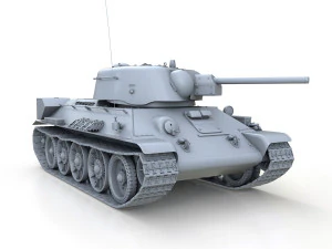 t-34-76 uztm - model 1942 - soviet medium tank 3D Model