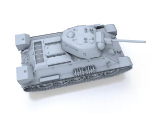 t-34-76 uztm - model 1942 - soviet medium tank 3D Model