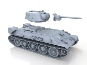 t-34-76 uztm - model 1942 - soviet medium tank 3D Model