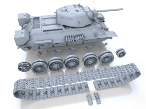 t-34-76 uztm - model 1942 - soviet medium tank Modelo 3D