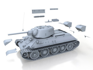 t-34-76 uztm - model 1942 - soviet medium tank Modelo 3D