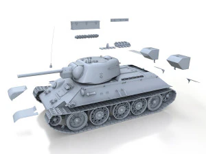t-34-76 uztm - model 1942 - soviet medium tank 3D Model