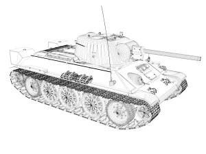t-34-76 uztm - model 1942 - soviet medium tank 3D Model