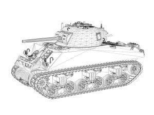 m4a3 75mm - sherman - caballero Modelo 3D