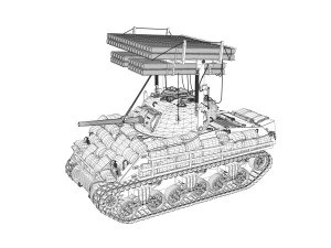 m4a3 sherman calliope 3D Model
