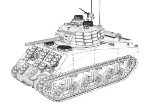 m4a3 sherman - beelzebub 3D Model