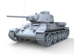 t-34-76 uztm - model 1943 - soviet medium tank 3D Model
