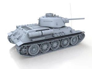t-34-76 uztm - model 1943 - soviet medium tank 3D Model